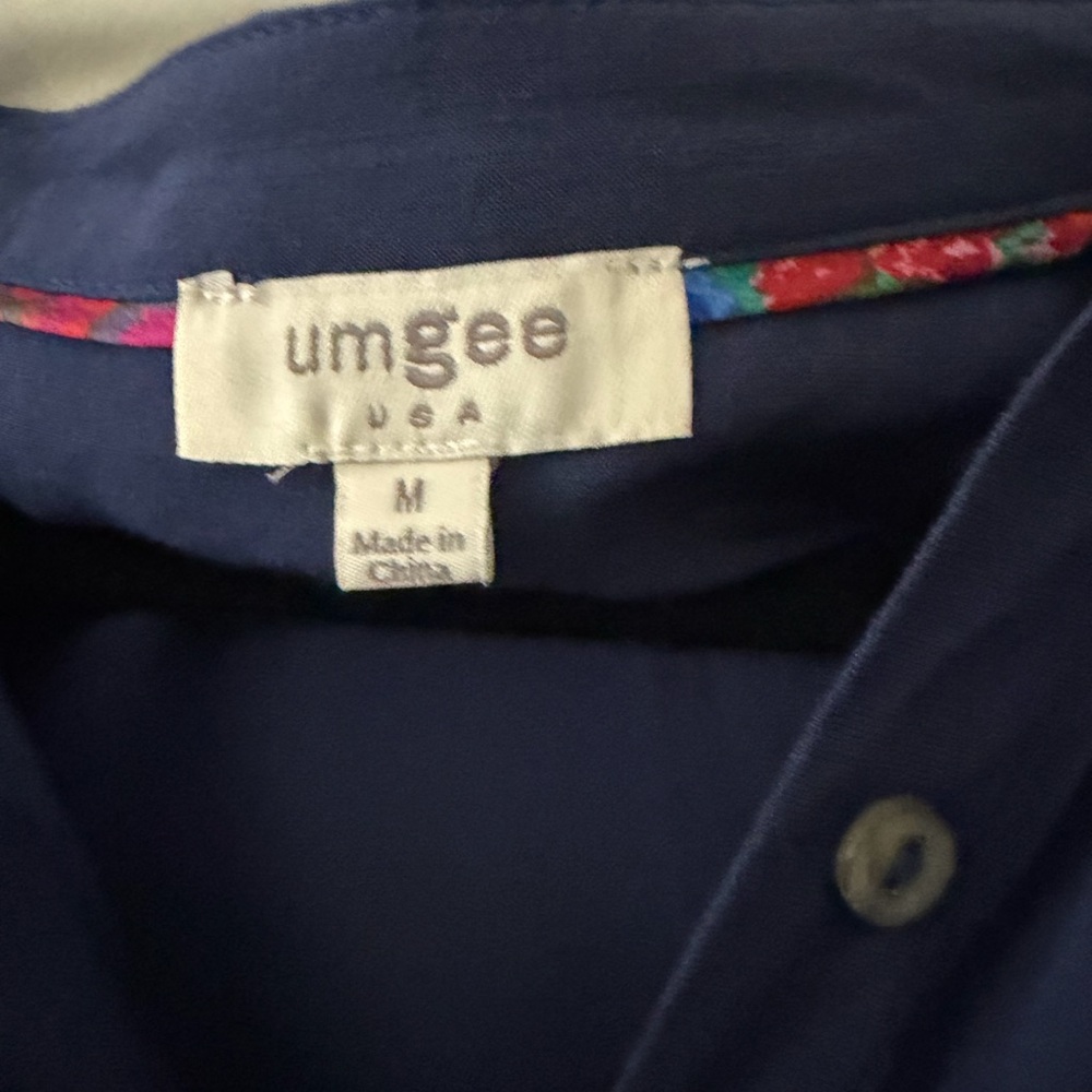Umgee Navy Tiered Button-Front Mini Dress - Picture 2 of 2